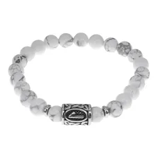 Браслет с руной Леля нерж. сталь, Кахолонг 8мм BSRNX8-12-01