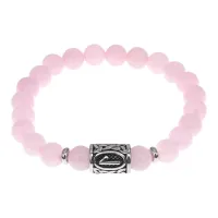 Браслет с руной Леля нерж.сталь, Розовый кварц 8мм BSRNX8-12-02