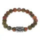 Браслет с руной Есть нерж.сталь, Унакит 8мм BSRNX8-15-01