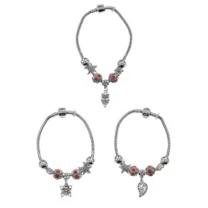 Европейский браслет с красными стразами в ассорт. BSE001-R