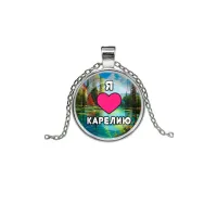 Кулон, цвет серебро, с цепочкой, Я люблю Карелию C0601026
