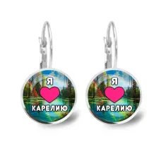 Серьги металлические, Я люблю Карелию C0601038