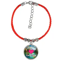 Браслет из красного шнура, Я люблю Карелию C0601047