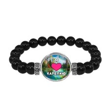 Браслет из черного агата, Я люблю Карелию C0601056