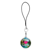 Подвеска для телефона, цвет серебро, со шнурком, Я люблю Карелию C0601060