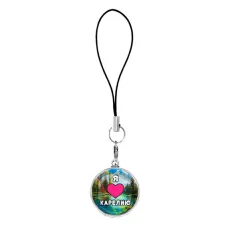Подвеска для телефона, цвет серебро, со шнурком, Я люблю Карелию C0601060