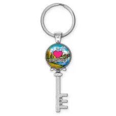 Брелок ключ, цвет серебро, с кольцом для ключей, Я люблю Петрозаводск C0602044