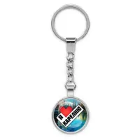 Круглый брелок, цвет серебро, с цепочкой, Я люблю Карелию C0603022