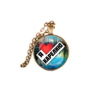 Кулон, цвет бронза, с цепочкой, Я люблю Карелию C0603028