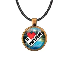 Кулон, цвет бронза, со шнурком, Я люблю Карелию C0603029