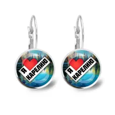 Серьги металлические, Я люблю Карелию C0603038