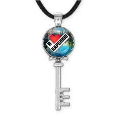 Кулон ключ, цвет серебро, со шнурком, Я люблю Карелию C0603043