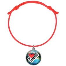 Браслет из красного шнура, Я люблю Карелию C0603052