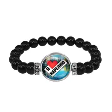 Браслет из черного агата, Я люблю Карелию C0603056