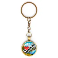 Круглый брелок, цвет бронза, с цепочкой, Я люблю Петрозаводск C0604018