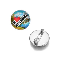 Круглый значок, цвет серебро, Я люблю Петрозаводск C0604023