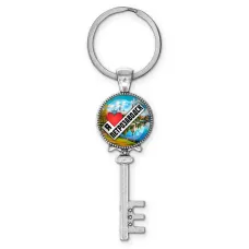 Брелок ключ, цвет серебро, с кольцом для ключей, Я люблю Петрозаводск C0604044