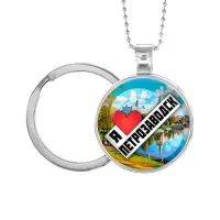 Кулон-брелок, цвет серебро, с цепочкой и кольцом, Я люблю Петрозаводск C0604054