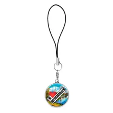 Подвеска для телефона, цвет серебро, со шнурком, Я люблю Петрозаводск C0604060