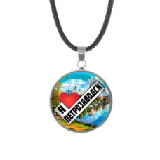 Кулон, нержавеющая сталь, со шнурком, Я люблю Петрозаводск C0604062