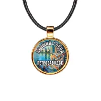 Кулон, цвет золото, со шнурком, Лучший город Петрозаводск C0605033