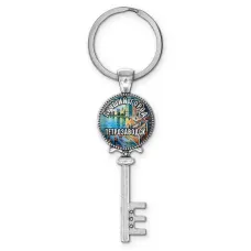 Брелок ключ, цвет серебро, с кольцом для ключей, Лучший город Петрозаводск C0605044