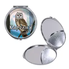 Круглое складное зеркало, цвет серебро, Карелия C0606016