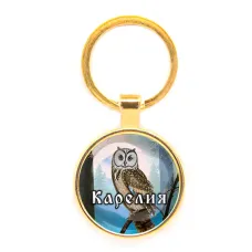 Круглый брелок, цвет золото, Карелия C0606019