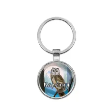 Круглый брелок, цвет серебро, Карелия C0606021