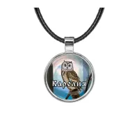 Кулон, цвет серебро, со шнурком, Карелия C0606027