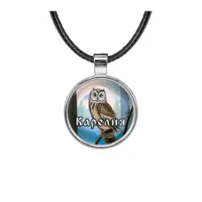 Кулон, цвет серебро, со шнурком, Карелия C0606027