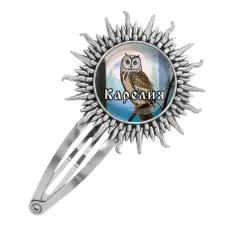 Заколка металлическая, цвет серебро, Карелия C0606045