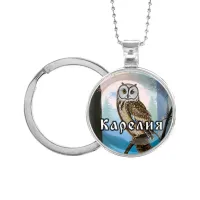 Кулон-брелок, цвет серебро, с цепочкой и кольцом, Карелия C0606054