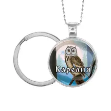 Кулон-брелок, цвет серебро, с цепочкой и кольцом, Карелия C0606054