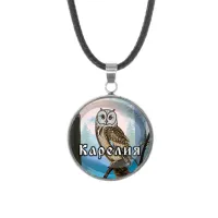 Кулон, нержавеющая сталь, со шнурком, Карелия C0606062