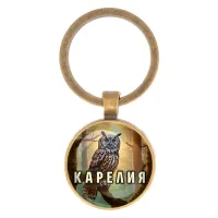 Круглый брелок, цвет бронза, Карелия C0607017