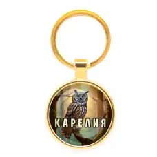 Круглый брелок, цвет золото, Карелия C0607019