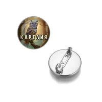 Круглый значок, цвет серебро, Карелия C0607023