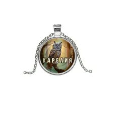 Кулон, цвет серебро, с цепочкой, Карелия C0607026