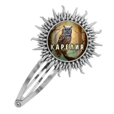 Заколка металлическая, цвет серебро, Карелия C0607045