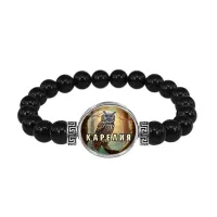 Браслет из черного агата, Карелия C0607056