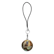 Подвеска для телефона, цвет серебро, со шнурком, Карелия C0607060