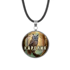 Кулон, нержавеющая сталь, со шнурком, Карелия C0607062