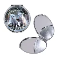 Круглое складное зеркало, цвет серебро, Республика Карелия C0608016