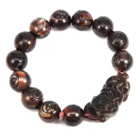 Браслет Пи Яо, Будда, пластик 10мм, коричневый BS043-02