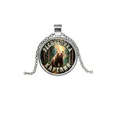 Кулон, цвет серебро, с цепочкой, Республика Карелия C0609026