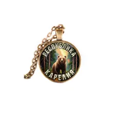 Кулон, цвет бронза, с цепочкой, Республика Карелия C0609028