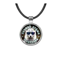 Кулон, цвет серебро, со шнурком, Лучший отдых в Карелии C0610027