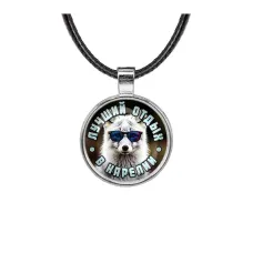 Кулон, цвет серебро, со шнурком, Лучший отдых в Карелии C0610027