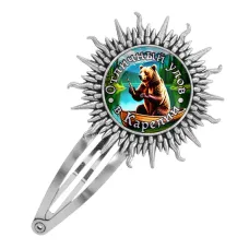 Заколка металлическая, цвет серебро, Отличный улов в Карелии C0611045